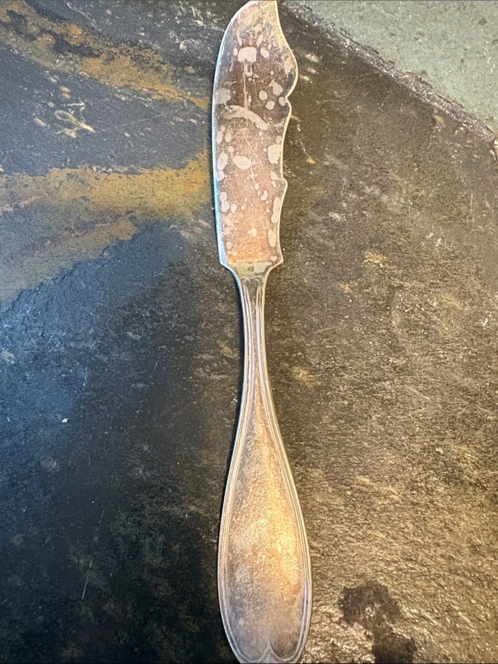 Vintage Silvertone Butter Knife - Tarnished Silver Tone